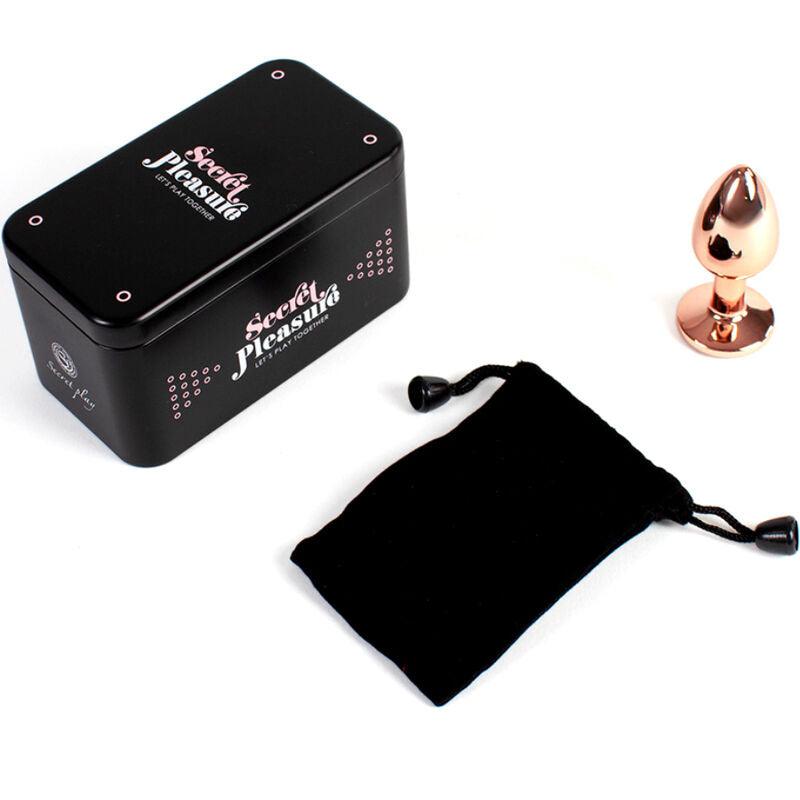 SECRETPLAY - METAL BUTT PLUG ORO ROSA TALLA S 7 CM - Optelum