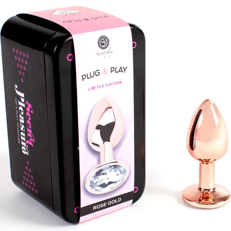 SECRETPLAY - METAL BUTT PLUG ORO ROSA TALLA S 7 CM - Optelum