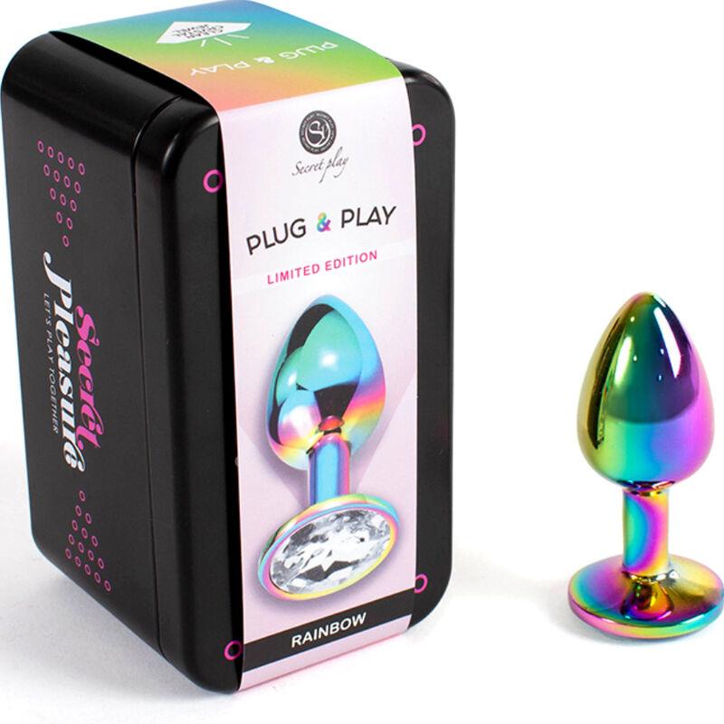 SECRETPLAY - METAL BUTT PLUG MULTICOLOR TALLA S 7 CM - Optelum