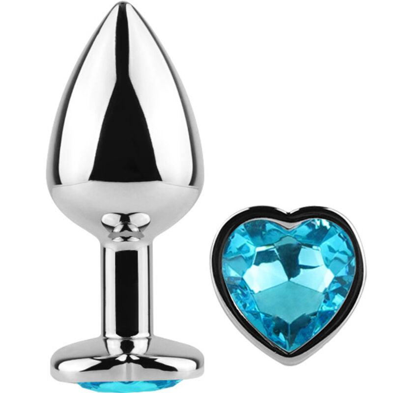 SECRETPLAY - METAL BUTT PLUG CORAZÓN AZUL TALLA S 7 CM - Optelum