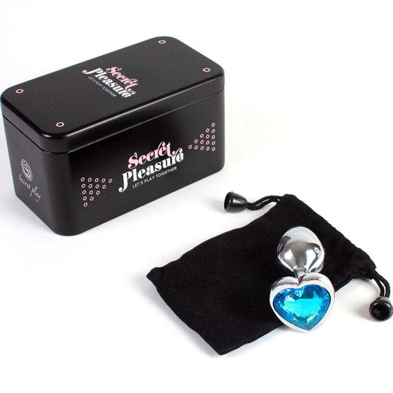 SECRETPLAY - METAL BUTT PLUG CORAZÓN AZUL TALLA S 7 CM - Optelum