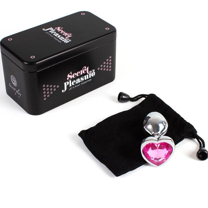 SECRETPLAY - METAL BUTT PLUG CORAZÓN FUCSIA TALLA S 7 CM - Optelum