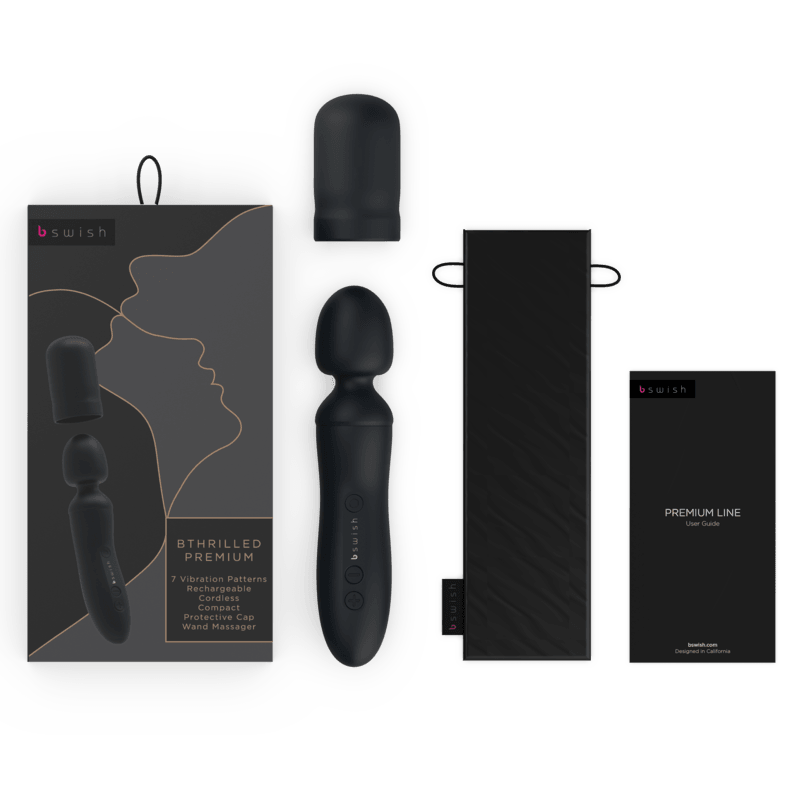 B SWISH - BTHRILLED VIBRADOR WAND PREMIUM NEGRO - Optelum