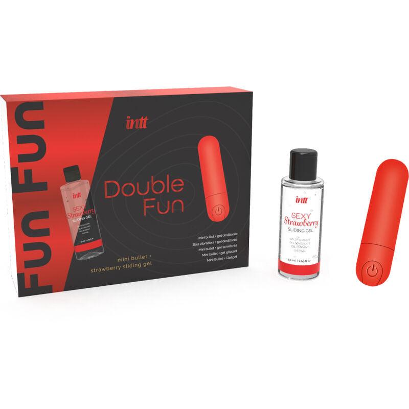 INTT RELEASES - DOUBLE FUN KIT CON BALA VIBRADORA Y GEL DE MASAJE FRESA - Optelum