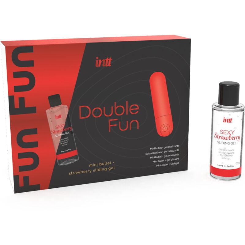 INTT RELEASES - DOUBLE FUN KIT CON BALA VIBRADORA Y GEL DE MASAJE FRESA - Optelum