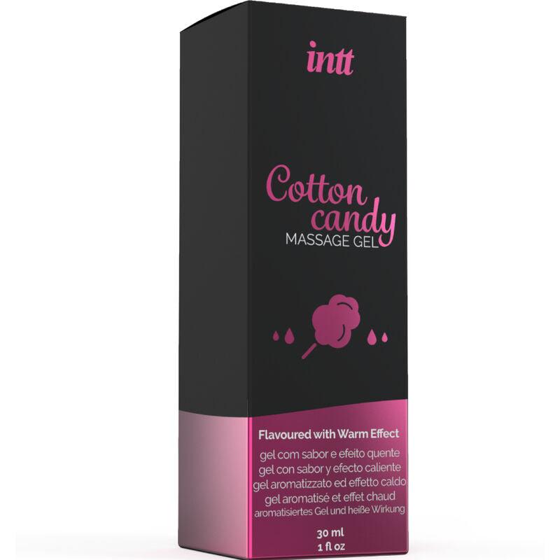 INTT MASSAGE & ORAL SEX - GEL DE MASAJE CON SABOR A ALGODÓN DE AZUCAR Y EFECTO CALOR - Optelum
