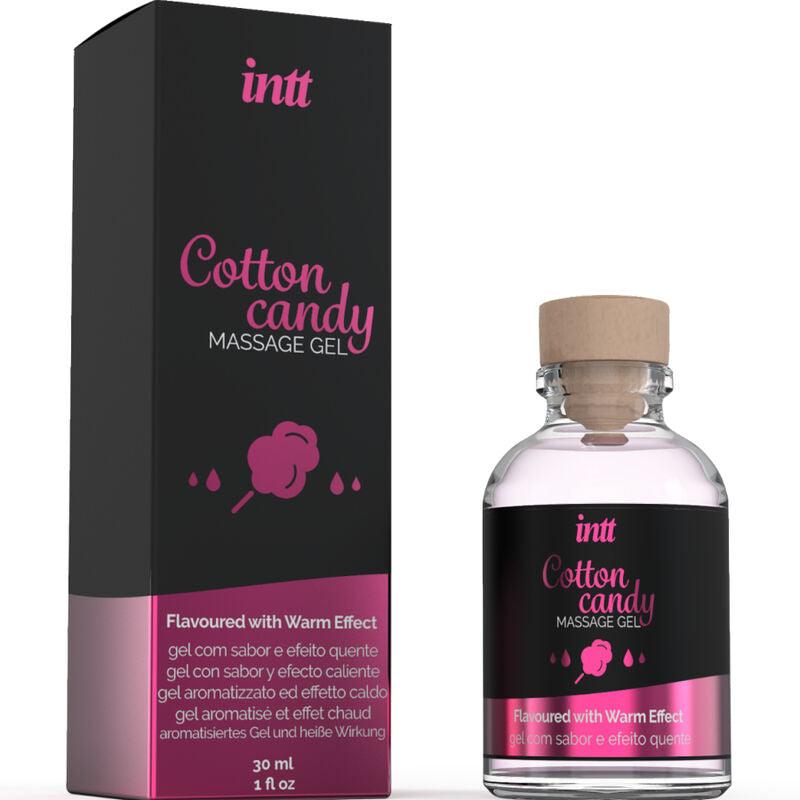 INTT MASSAGE & ORAL SEX - GEL DE MASAJE CON SABOR A ALGODÓN DE AZUCAR Y EFECTO CALOR - Optelum