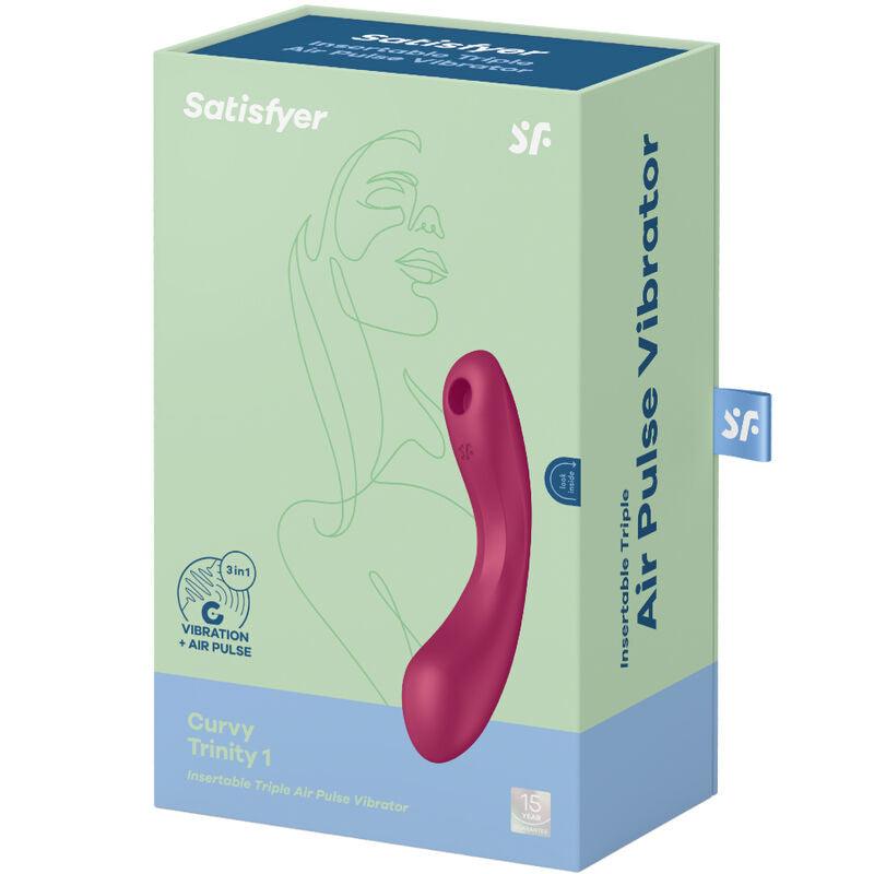 SATISFYER - CURVE TRINITY 1 AIR PULSE VIBRATION ROJO - Optelum