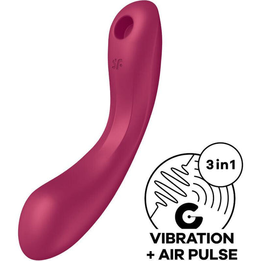 SATISFYER - CURVE TRINITY 1 AIR PULSE VIBRATION ROJO - Optelum