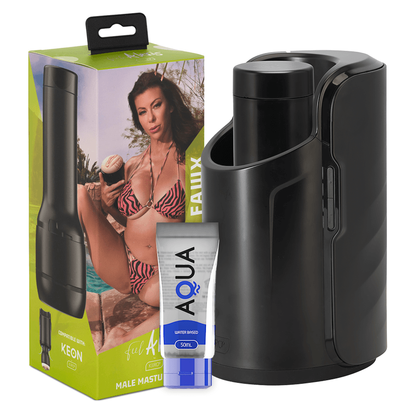 KIIROO - KEON + ALEXIS FAWX STROKER + LUBRICANTE AQUA QUALITY 50 ML - Optelum