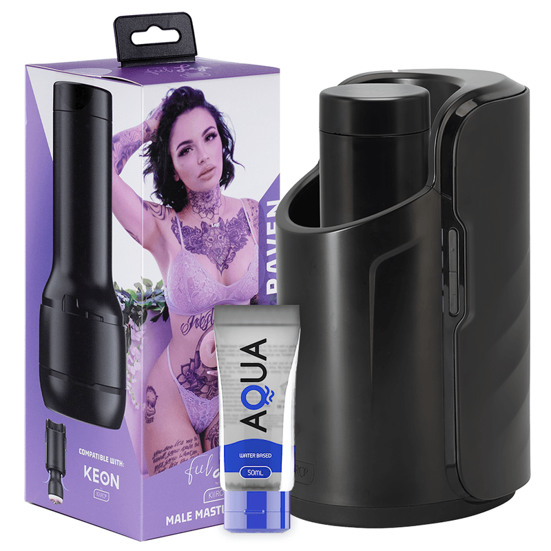 KIIROO - PACK KEON + FEEL LEIGH RAVEN + LUBRICANTE AQUA QUALITY 50 ML - Optelum