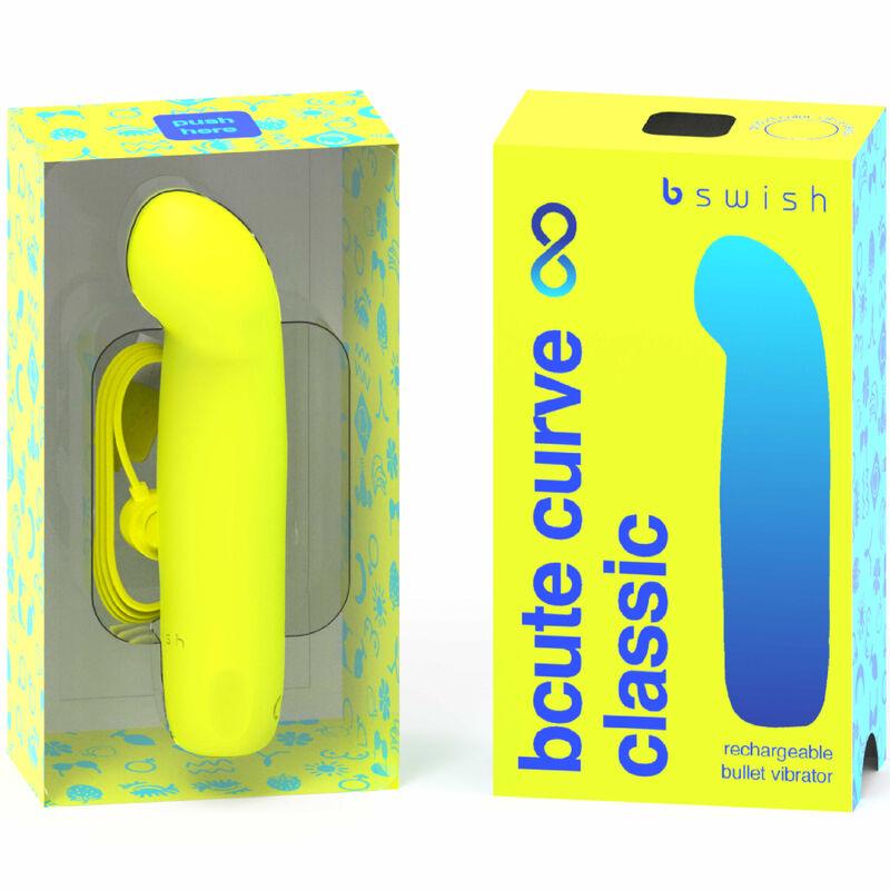 B SWISH - BCUTE CURVE INFINITE CLASSIC VIBRADOR RECARGABLE SILICONA AMARILLO - Optelum