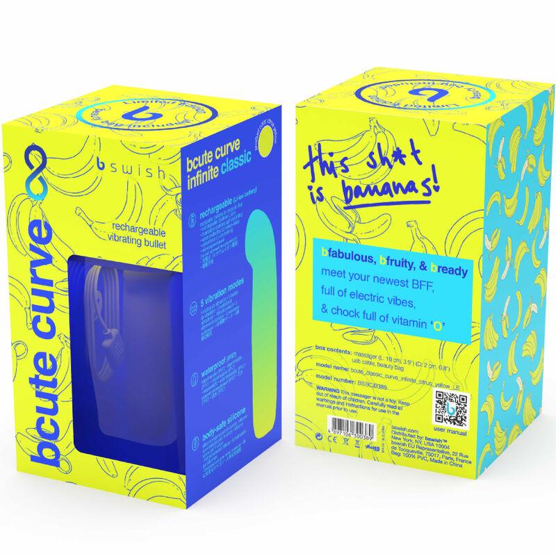 B SWISH - BCUTE CURVE INFINITE CLASSIC EDICION LIMITADA VIBRADOR RECARGABLE SILICONA AMARILLO - Optelum