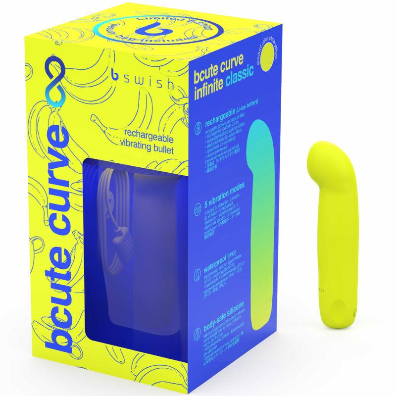 B SWISH - BCUTE CURVE INFINITE CLASSIC EDICION LIMITADA VIBRADOR RECARGABLE SILICONA AMARILLO - Optelum