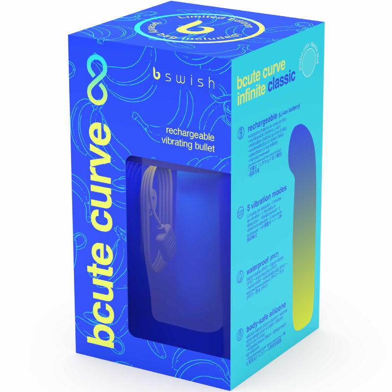 B SWISH - BCUTE CURVE INFINITE CLASSIC EDICION LIMITADA VIBRADOR RECARGABLE SILICONA AZUL - Optelum
