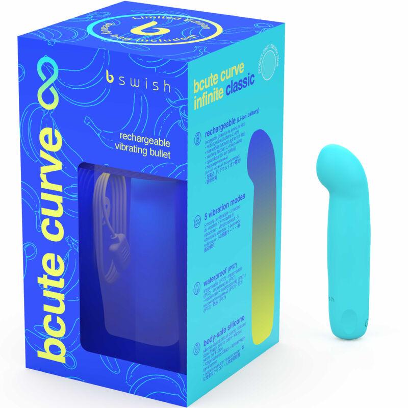 B SWISH - BCUTE CURVE INFINITE CLASSIC EDICION LIMITADA VIBRADOR RECARGABLE SILICONA AZUL - Optelum