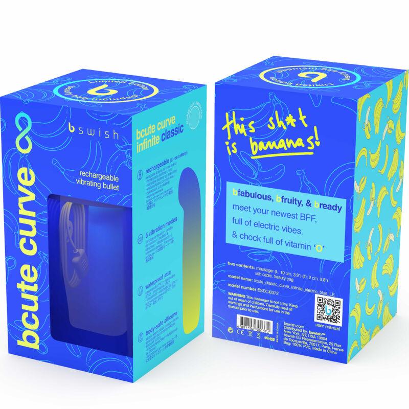 B SWISH - BCUTE CURVE INFINITE CLASSIC EDICION LIMITADA VIBRADOR RECARGABLE SILICONA AZUL - Optelum
