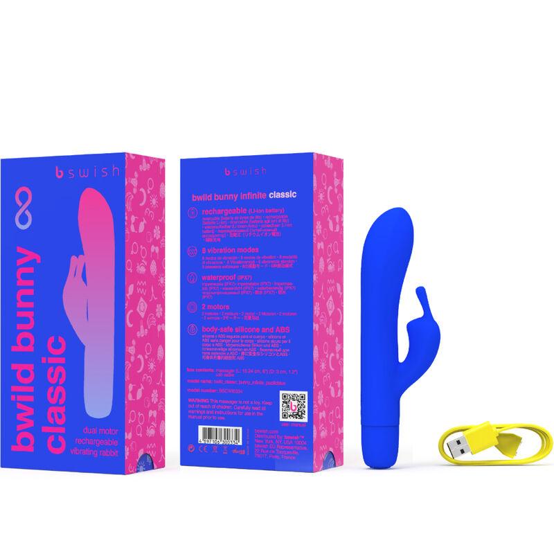 B SWISH - BWILD BUNNY INFINITE CLASSIC VIBRADOR RECARGABLE SILICONA AZUL - Optelum