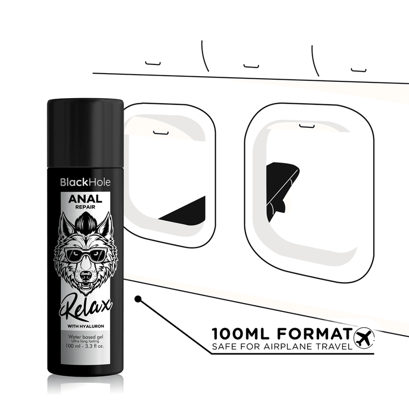 BLACK HOLE - ANAL REPAIR BASE AGUA RELAX CON HYALURON 100 ML - Optelum