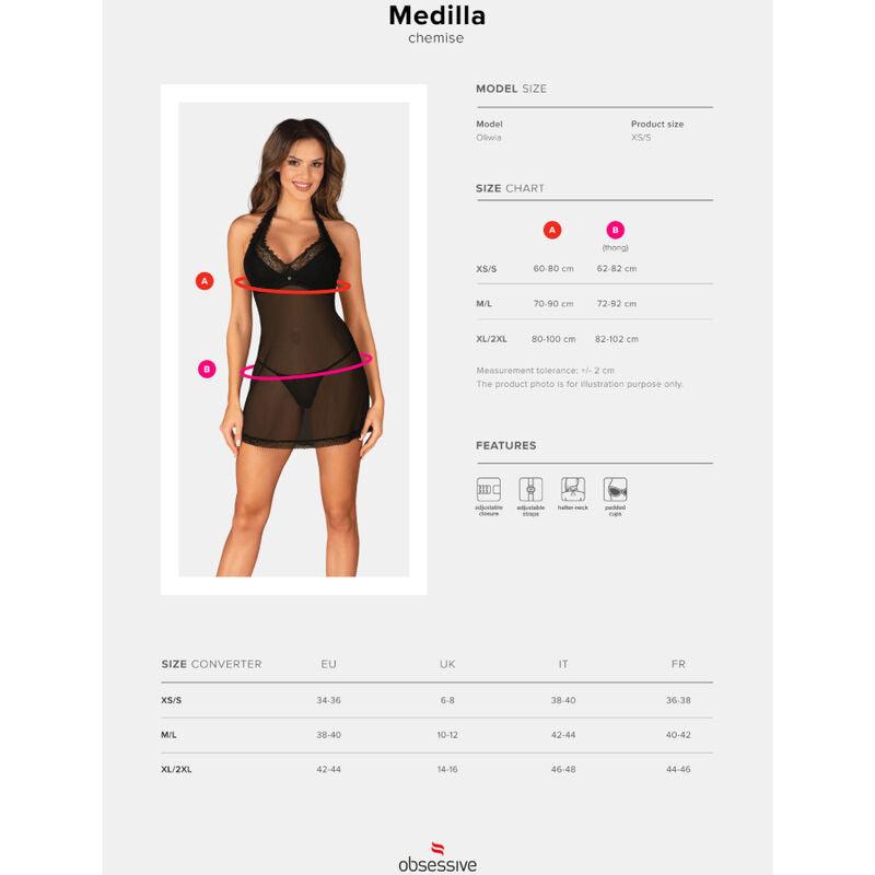 OBSESSIVE - MEDILLA CHEMISE & TANGA XS/S - Optelum