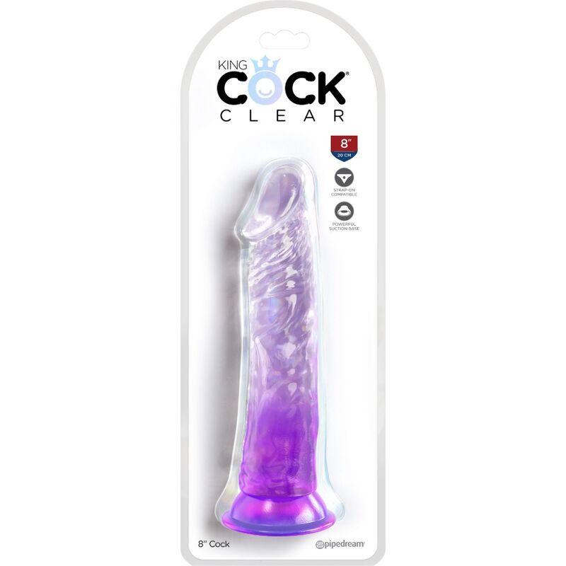 KING COCK - CLEAR PENE REALISTICO 19.7 CM MORADO - Optelum