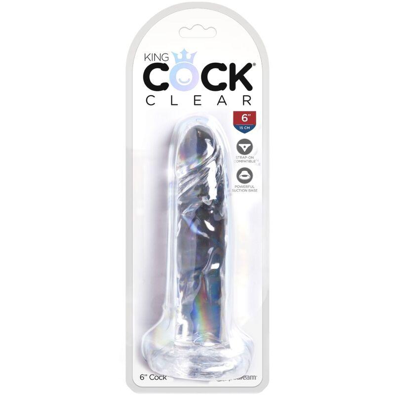 KING COCK - CLEAR PENE REALISTICO 15.5 CM TRANSPARENTE - Optelum