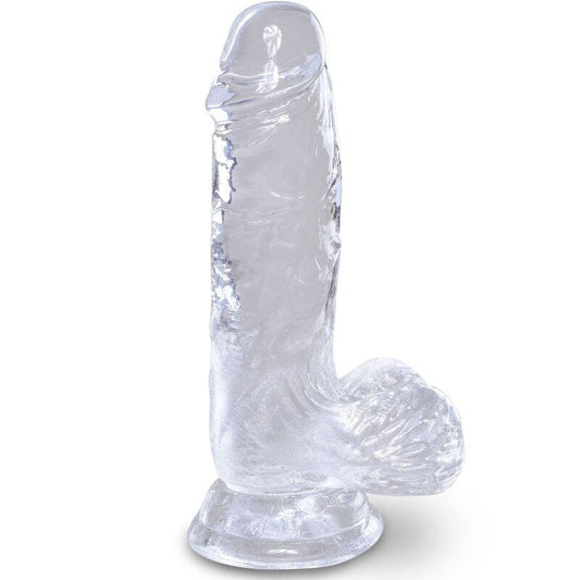 KING COCK - CLEAR PENE REALISTICO CON TESTICULOS 10.1 CM TRANSPARENTE - Optelum