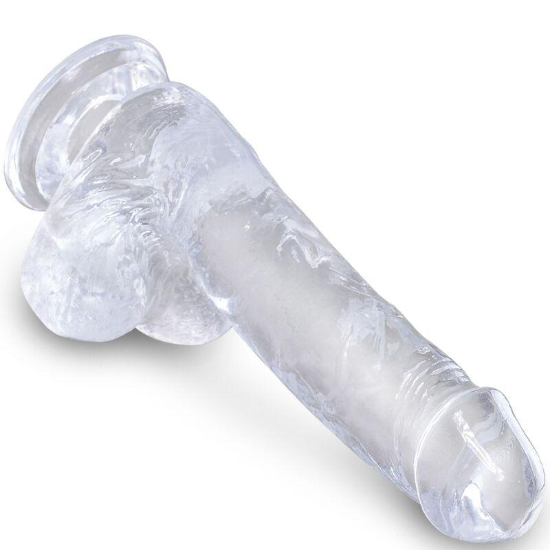 KING COCK - CLEAR PENE REALISTICO CON TESTICULOS 13.5 CM TRANSPARENTE - Optelum