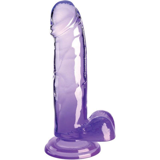 KING COCK - CLEAR PENE REALISTICO CON TESTICULOS 15.2 CM MORADO - Optelum