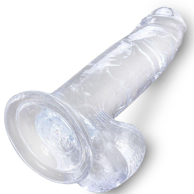 KING COCK - CLEAR PENE REALISTICO CON TESTICULOS 15.2 CM TRANSPARENTE - Optelum