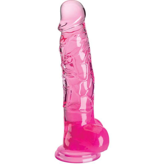 KING COCK - CLEAR PENE REALISTICO CON TESTICULOS 16.5 CM ROSA - Optelum