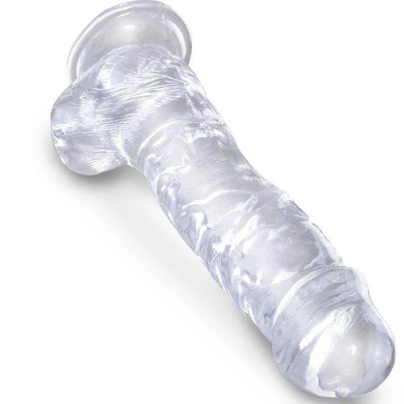 KING COCK - CLEAR PENE REALISTICO CON TESTICULOS 16.5 CM TRANSPARENTE - Optelum