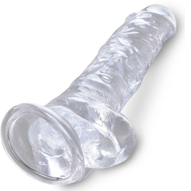 KING COCK - CLEAR PENE REALISTICO CON TESTICULOS 16.5 CM TRANSPARENTE - Optelum