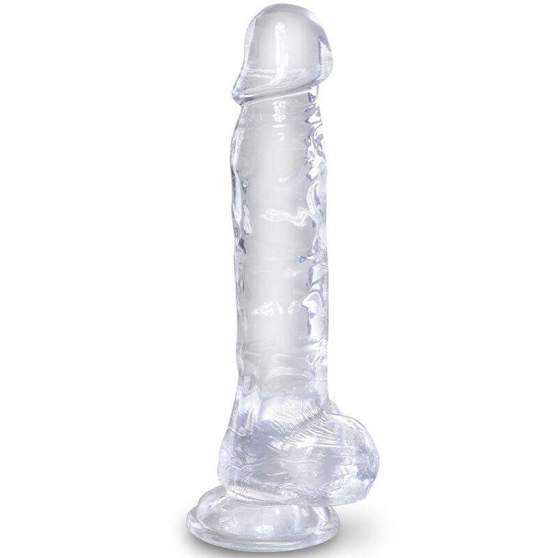KING COCK - CLEAR PENE REALISTICO CON TESTICULOS 16.5 CM TRANSPARENTE - Optelum
