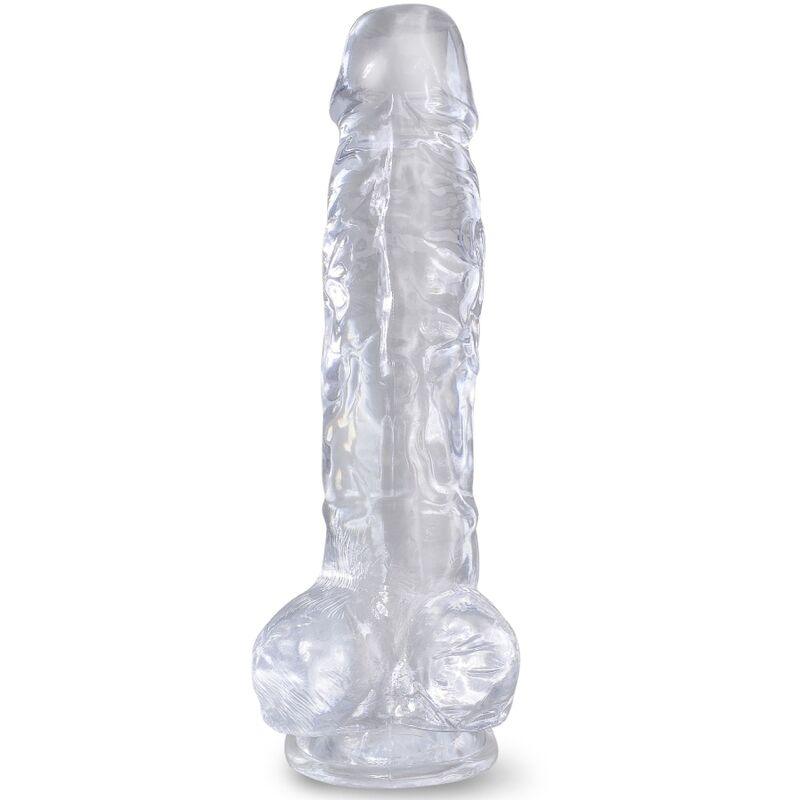 KING COCK - CLEAR PENE REALISTICO CON TESTICULOS 16.5 CM TRANSPARENTE - Optelum