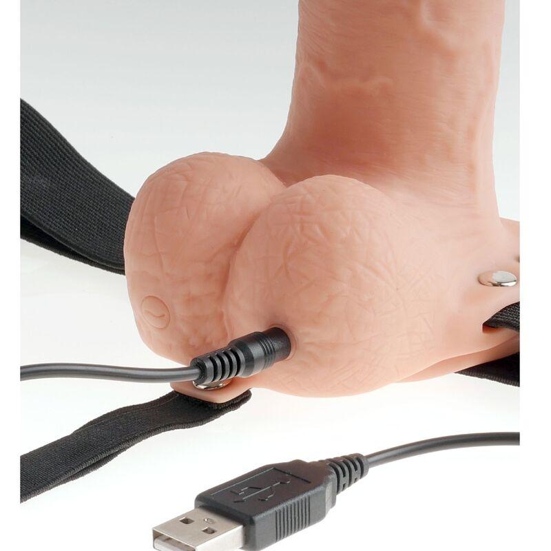 FETISH FANTASY SERIES - ARNES AJUSTABLE PENE REALISTICO CON TESTICULOS RECARGABLE Y VIBRADOR 23 CM - Optelum