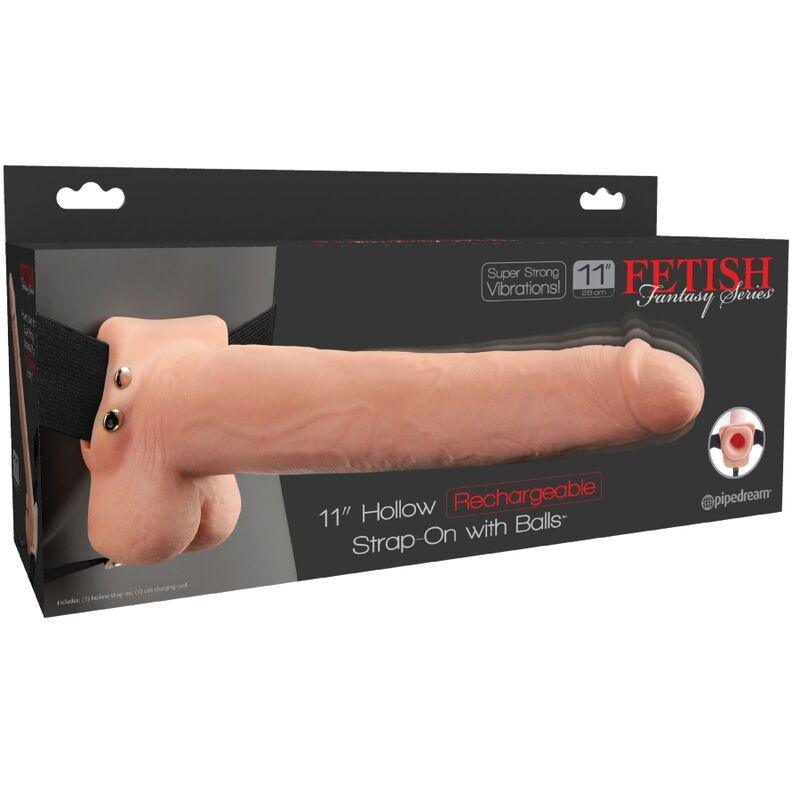 FETISH FANTASY SERIES - ARNES AJUSTABLE PENE REALISTICO CON TESTICULOS RECARGABLE Y VIBRADOR 28 CM - Optelum