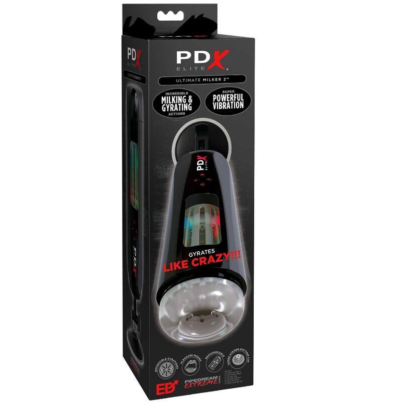 PDX ELITE - MASTURBADOR STROKER ULTIMATE MILKER 2 GIRATORIO Y VIBRADOR - Optelum