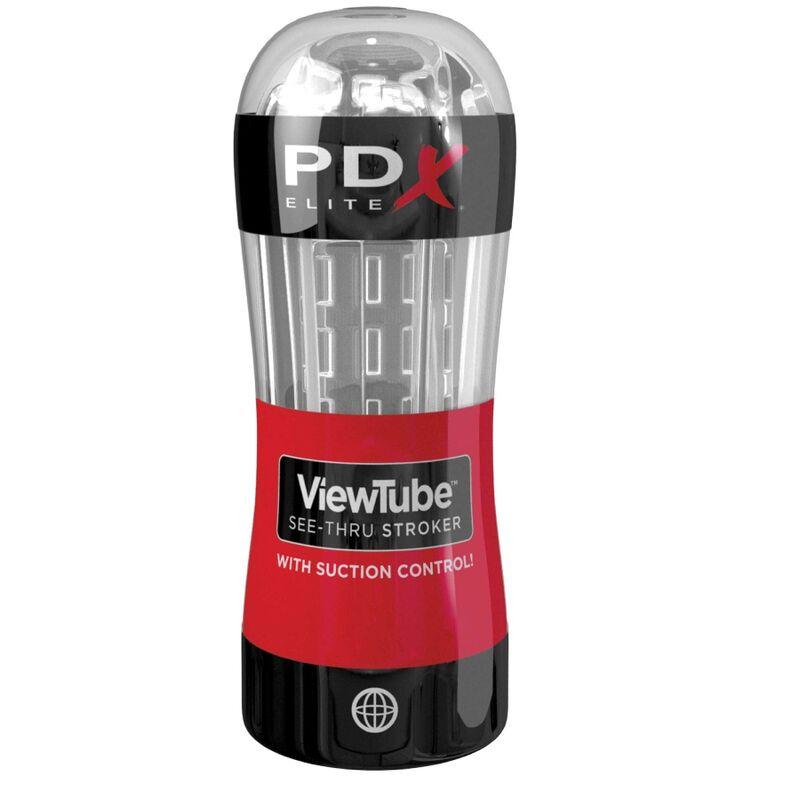 PDX ELITE - MASTURBADOR STROKER VIEWTUBE CONTROL SUCCION TRANSPARENTE - Optelum