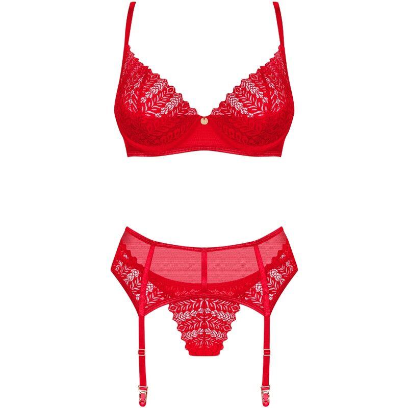 OBSESSIVE - INGRIDIA SET TRES PIEZAS ROJO M/L - Optelum