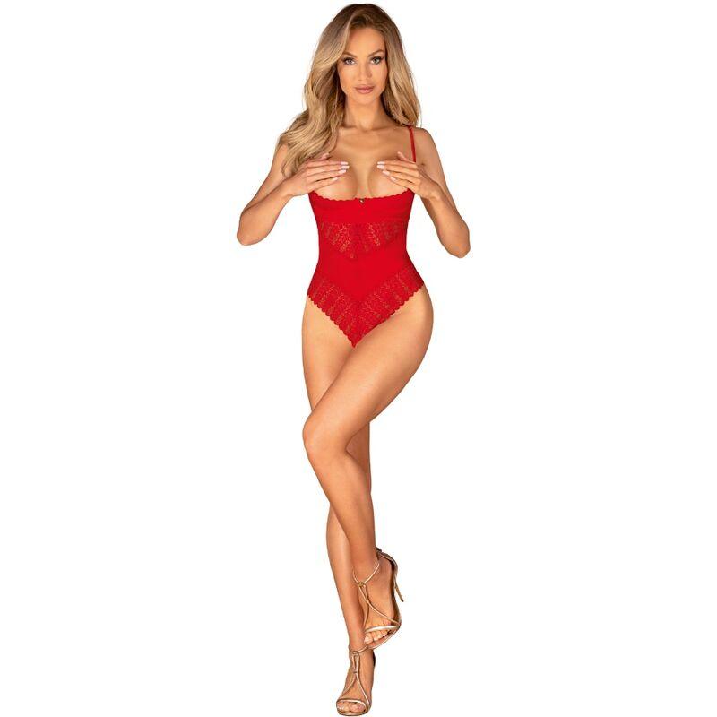 OBSESSIVE - INGRIDIA CROTCHLESS TEDDY ROJO M/L - Optelum