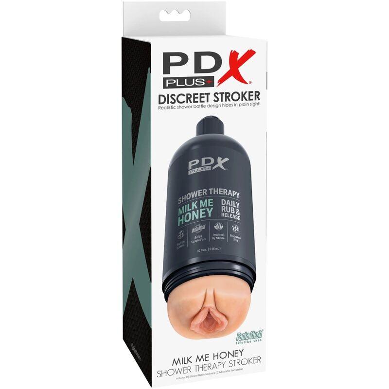 PDX PLUS - MASTURBADOR STROKER DISEÑO DISCRETO DE BOTE CHAMPU MILK ME HONEY - Optelum