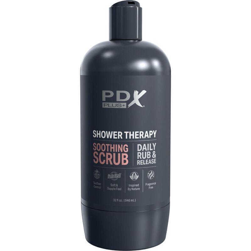 PDX PLUS - MASTURBADOR STROKER DISEÑO DISCRETO DE BOTE CHAMPU SOOTHING SCRUB CARAMELO - Optelum