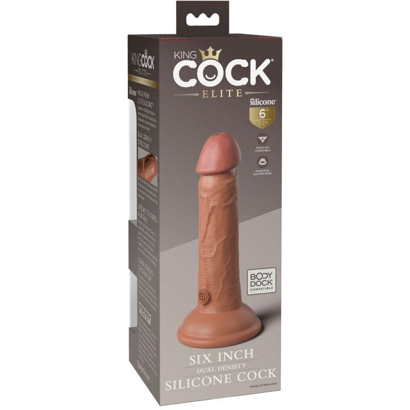 KING COCK - ELITE DILDO REALISTICO SILICONA 15.2 CM CARAMELO - Optelum