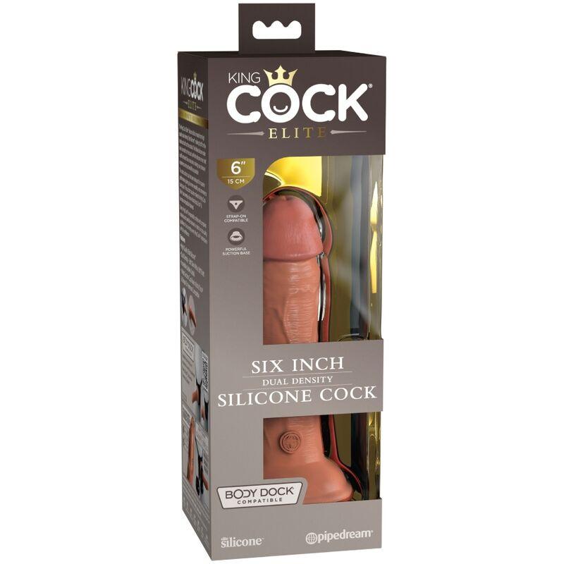 KING COCK - ELITE DILDO REALISTICO SILICONA 15.2 CM CARAMELO - Optelum