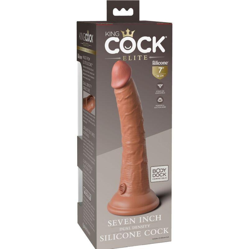 KING COCK - ELITE DILDO REALISTICO SILICONA 17.8 CM CARAMELO - Optelum
