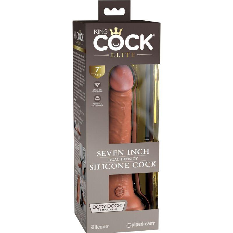 KING COCK - ELITE DILDO REALISTICO SILICONA 17.8 CM CARAMELO - Optelum
