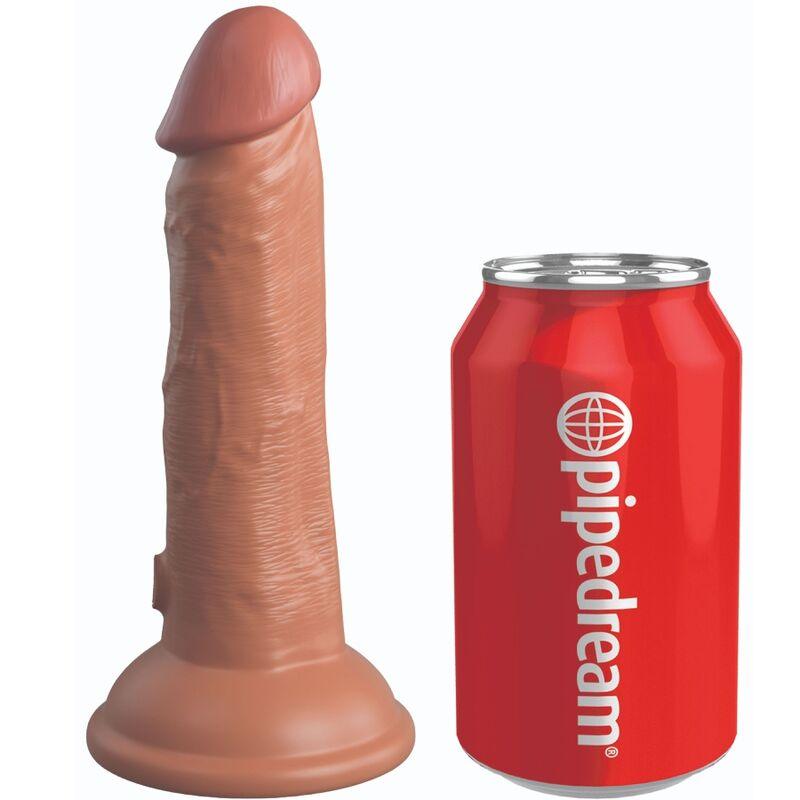 KING COCK - ELITE DILDO REALISTICO VIBRADOR & SILICONA 15.2 CM CARAMELO - Optelum