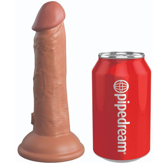 KING COCK - ELITE DILDO REALISTICO VIBRADOR & SILICONA 15.2 CM CARAMELO - Optelum