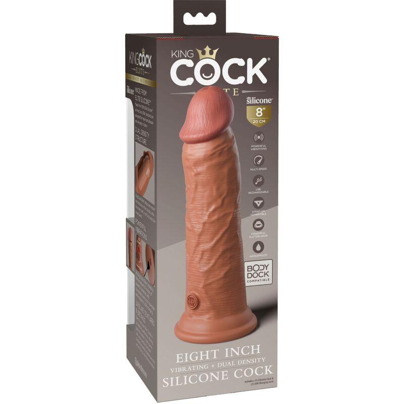 KING COCK - ELITE DILDO REALISTICO VIBRADOR & SILICONA 20.3 CM CARAMELO - Optelum